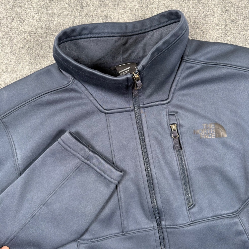 The North Face Jacket Large Navy Blue Windwall Full Zip Fleece Lined Outdoor Men